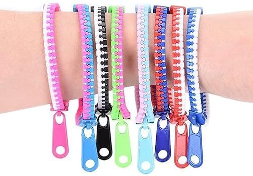 20pcs Assorted Color Zipper Bracelet / Friendship Bracelet / Party Bracelet - Fidget Bracelet Han... | Amazon (US)