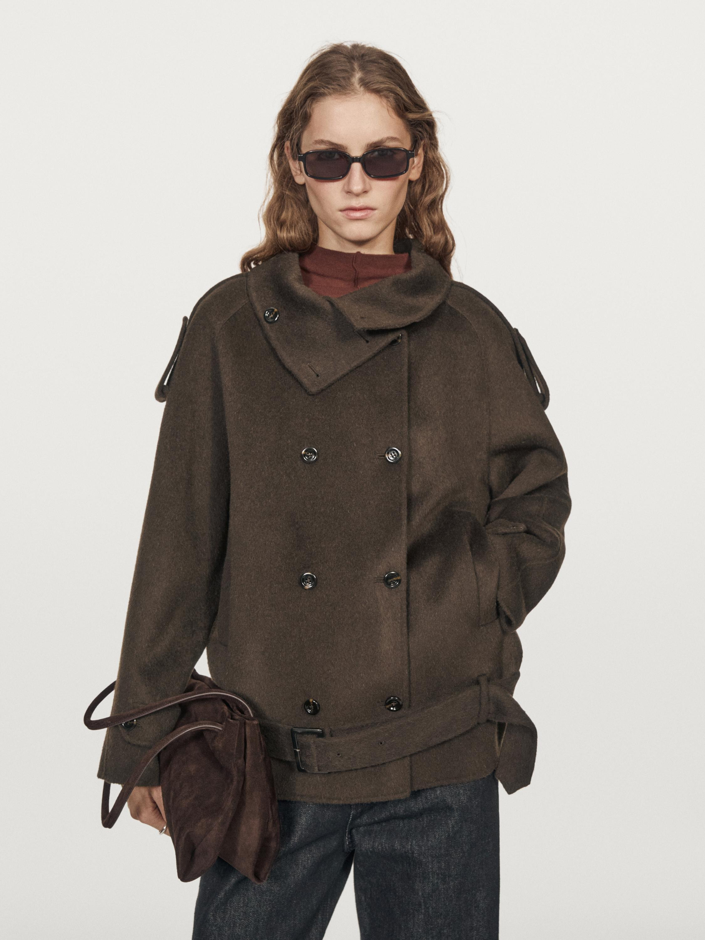 Wool blend trench coat | Massimo Dutti UK