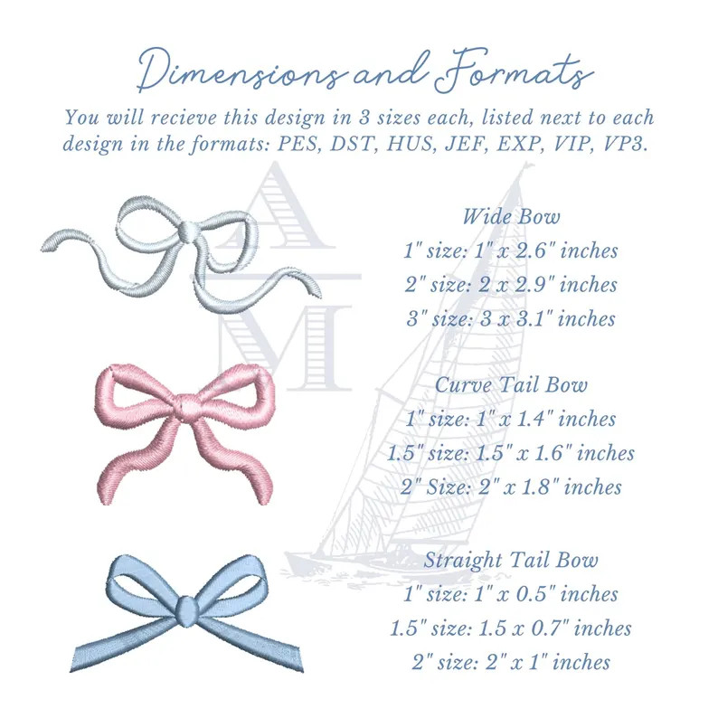 SET OF 10 Bow Embroidery Designs, Buy More Save More, Get All 3 Bundle Packs, 0.5" to 4", Digital... | Etsy (US)