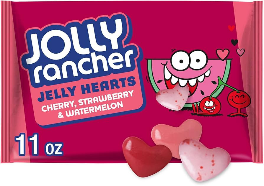 JOLLY RANCHER Assorted Fruit Flavored Jelly Hearts, Valentine's Day Candy Bag, 11 oz | Amazon (US)
