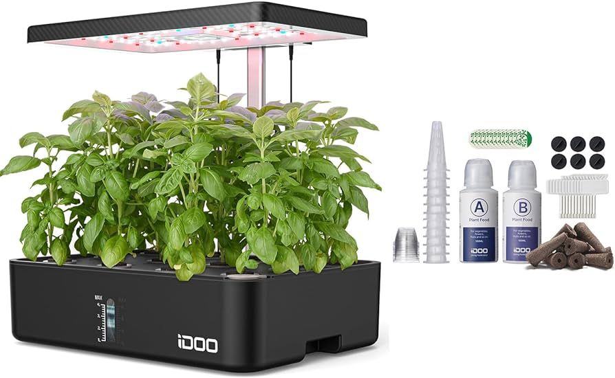 iDOO Hydroponics Growing System Kit 12Pods, Indoor Garden with LED Grow Light, Loved Gift for Gre... | Amazon (US)