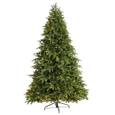 7.5’ Wyoming Fir Artificial Christmas Tree with 500 Clear LED Lights and 1580 Bendable Branches | Nearly Natural