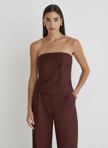 Burgundy Tailored Corset- Crea | 4th & Reckless