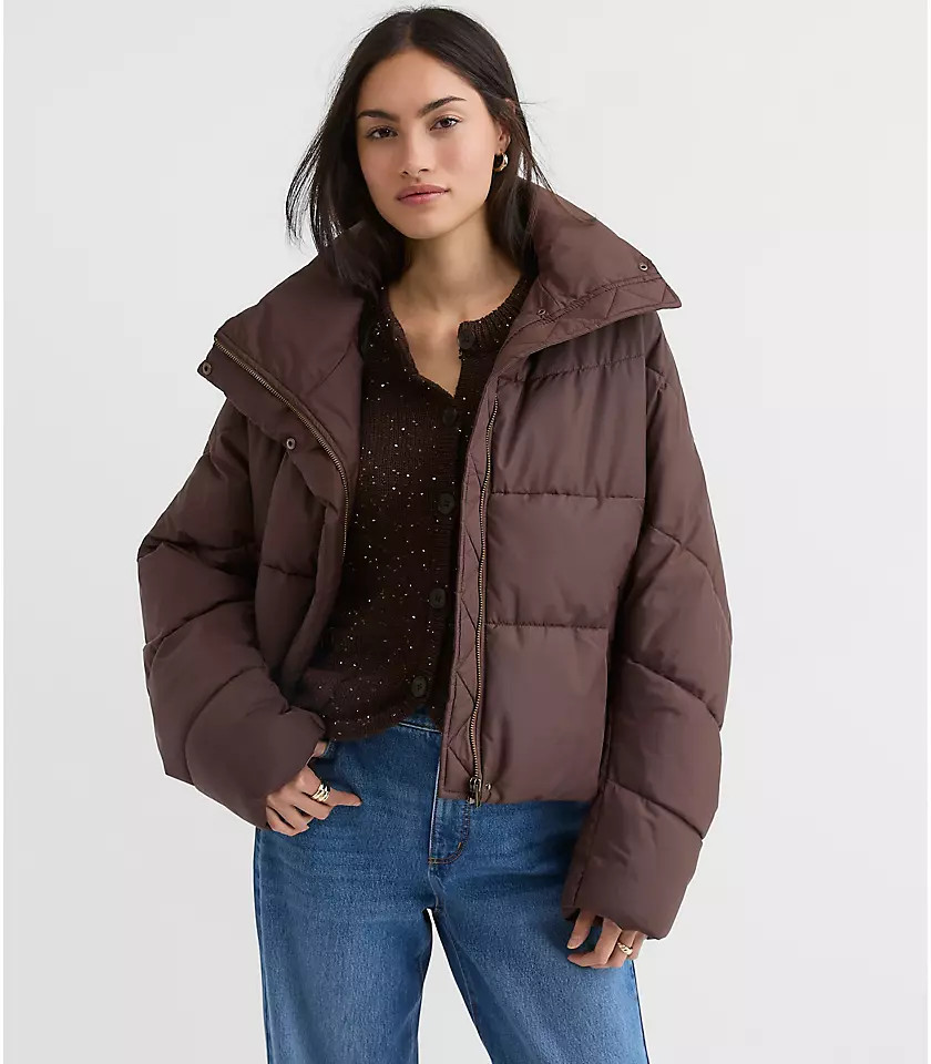 Cocoon Sleeve Puffer Jacket | LOFT
