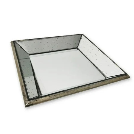 Hill Interiors Astor Distressed Mirrored Square Tray | Walmart (US)