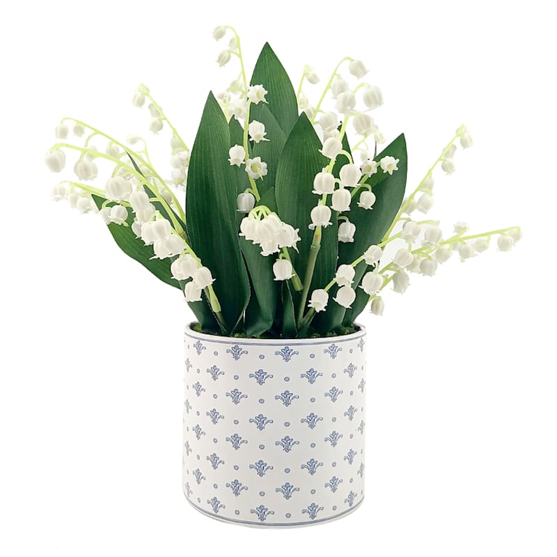 Willow Crossley Lily of Valley in French Vessel, 12" | At Home