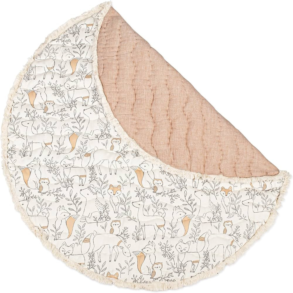 Crane Baby Baby Activity Mat, Woodland Animal Nursery Decor, Reversible Infant Play Mat for Tummy... | Amazon (US)