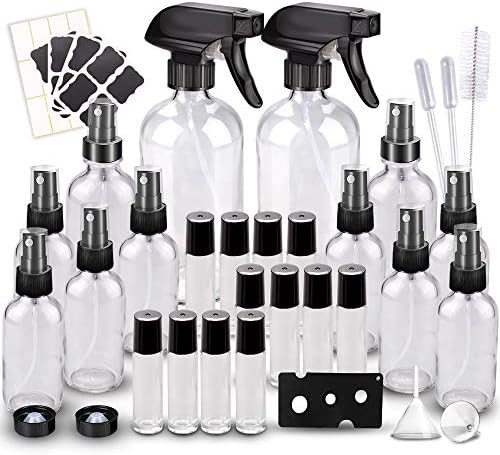Glass Spray Bottles Kits, BonyTek Empty 12 10 ml Roller Bottles, 12 Clear Essential Oil Bottle (2... | Amazon (US)