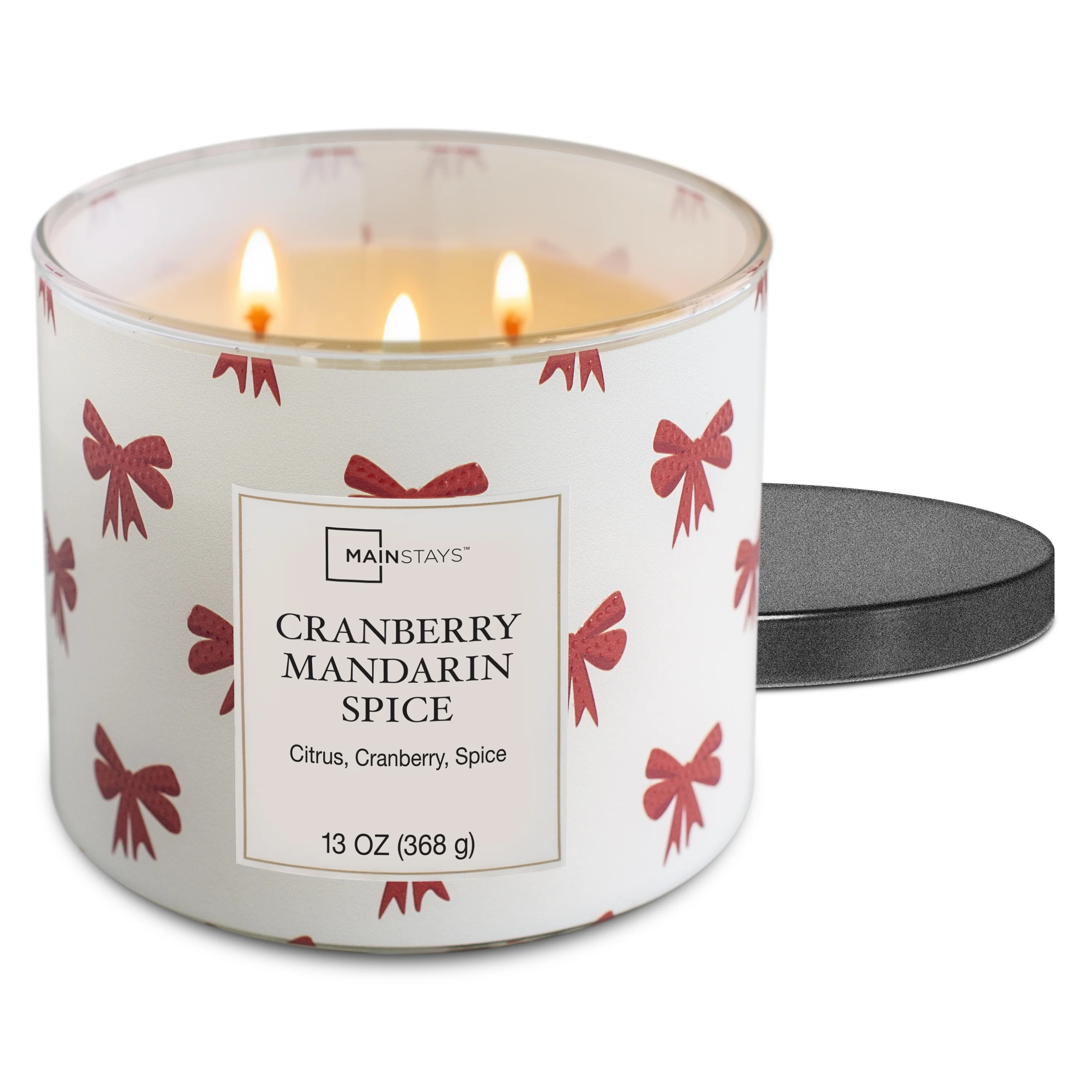 Mainstays Cranberry Mandarin Spice Scent 3-Wick Wrap Candle, 13 oz. | Walmart (US)