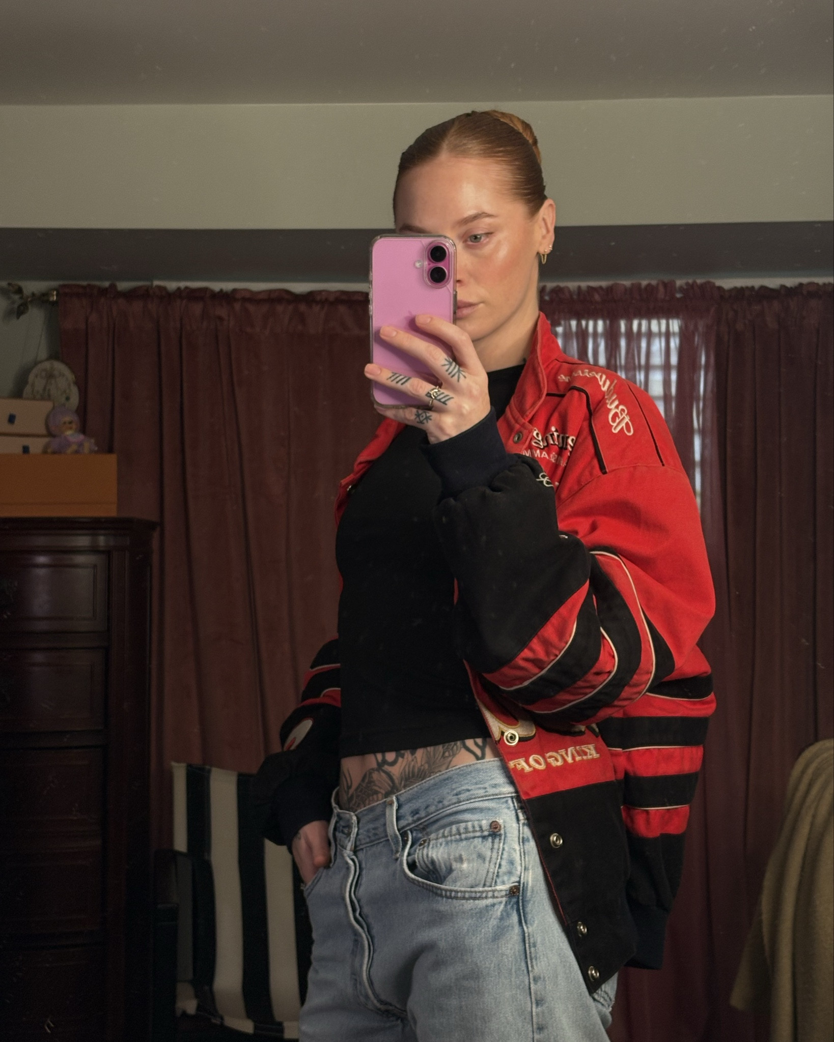 My lazy girl look 👀 fitted black long sleeve, sleek hair, thrashed denim, dainty jewelry, and a big jacket 🏁 #outfitinspo #ltkstyle #ootd #jewelry #ltksale

#LTKdatenight #LTKbeauty #LTKstyletip