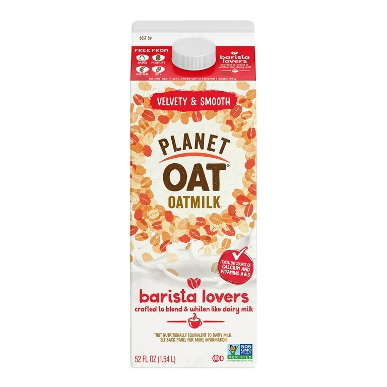 Planet Oat Oat Milk, Velvety & Smooth, Barista Lovers, 52 fl oz | Walmart (US)