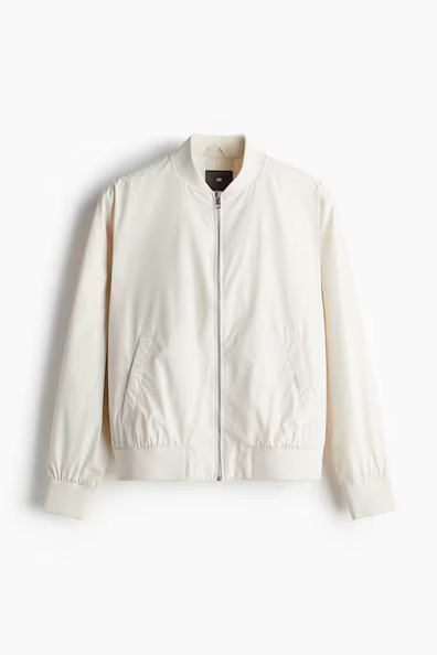 H & M - Regular Fit Bomber Jacket - Beige | H&M (US + CA)