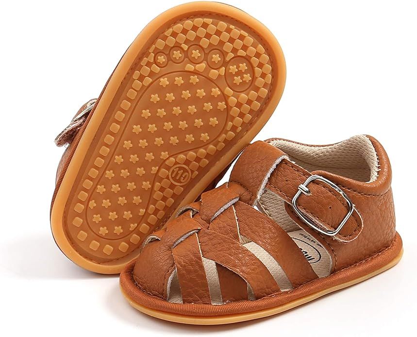 RVROVIC Baby Boys Girls Sandals Premium Infant Summer Outdoor Shoes PU Lightweight Soft Anti-Slip... | Amazon (US)