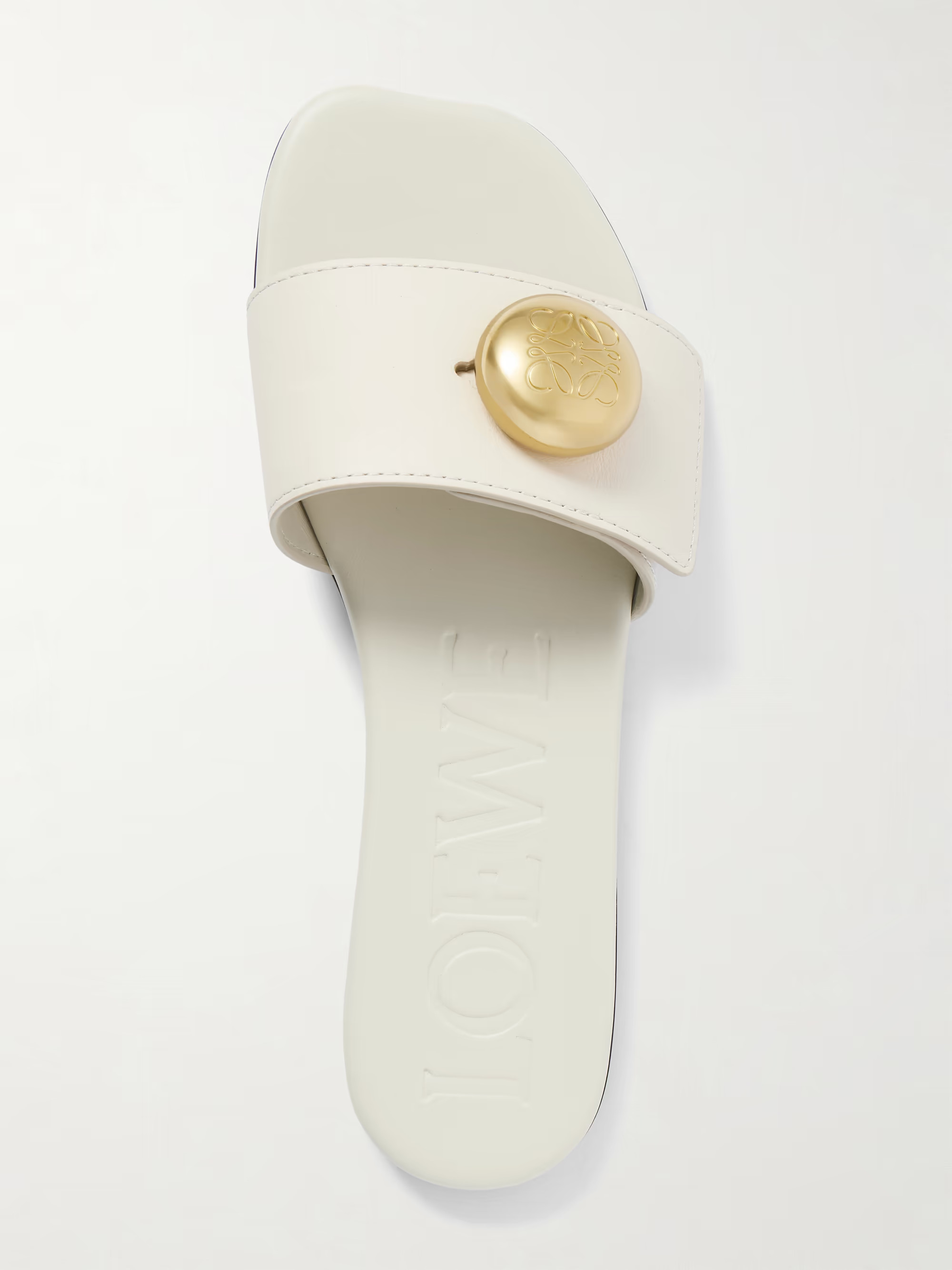 Pebble embellished leather slides | NET-A-PORTER (UK & EU)
