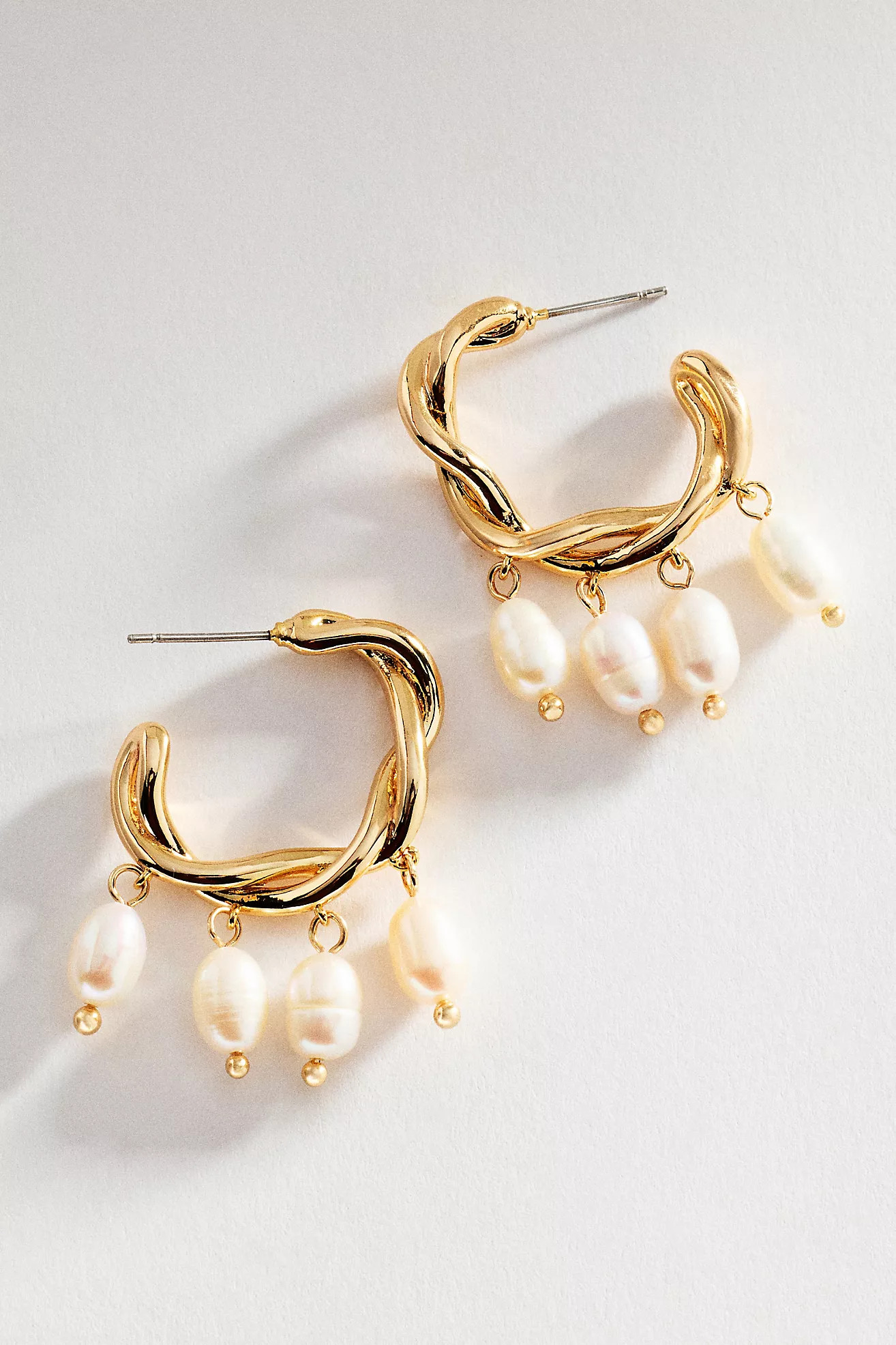 By Anthropologie Pearl Twisted Hoop Earrings | Anthropologie (US)