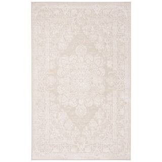 SAFAVIEH Reflection Cream/Ivory 9 ft. x 12 ft. Floral Border Area Rug RFT664D-9 | The Home Depot