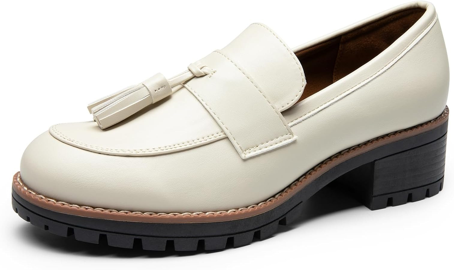 DREAM PAIRS Womens Loafers, Slip On Platform Chunky Penny Heeled Loafers for Women Dressy and Wor... | Amazon (US)