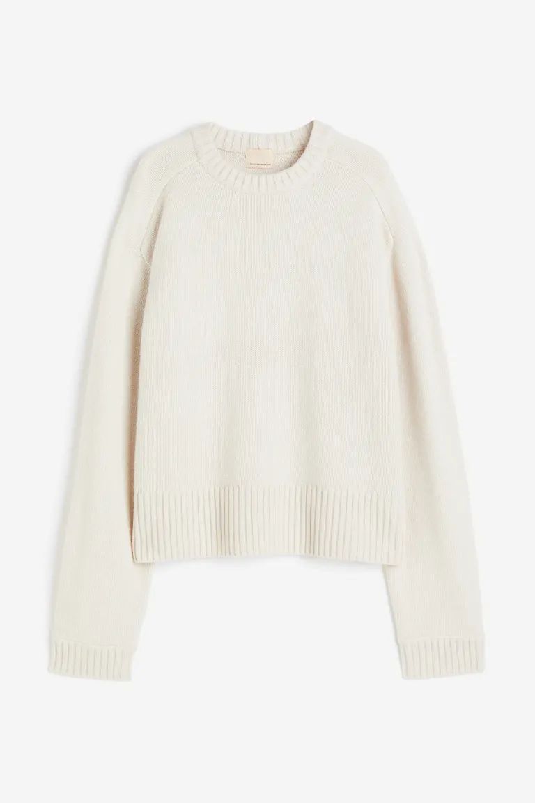 Wool-blend jumper - Natural white - Ladies | H&M GB | H&M (UK, MY, IN, SG, PH, TW, HK)