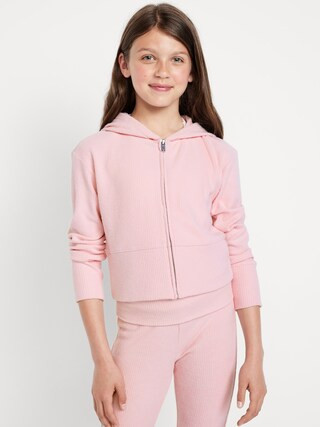 CozePlush 2-Way-Zip Hoodie for Girls | Old Navy (US)