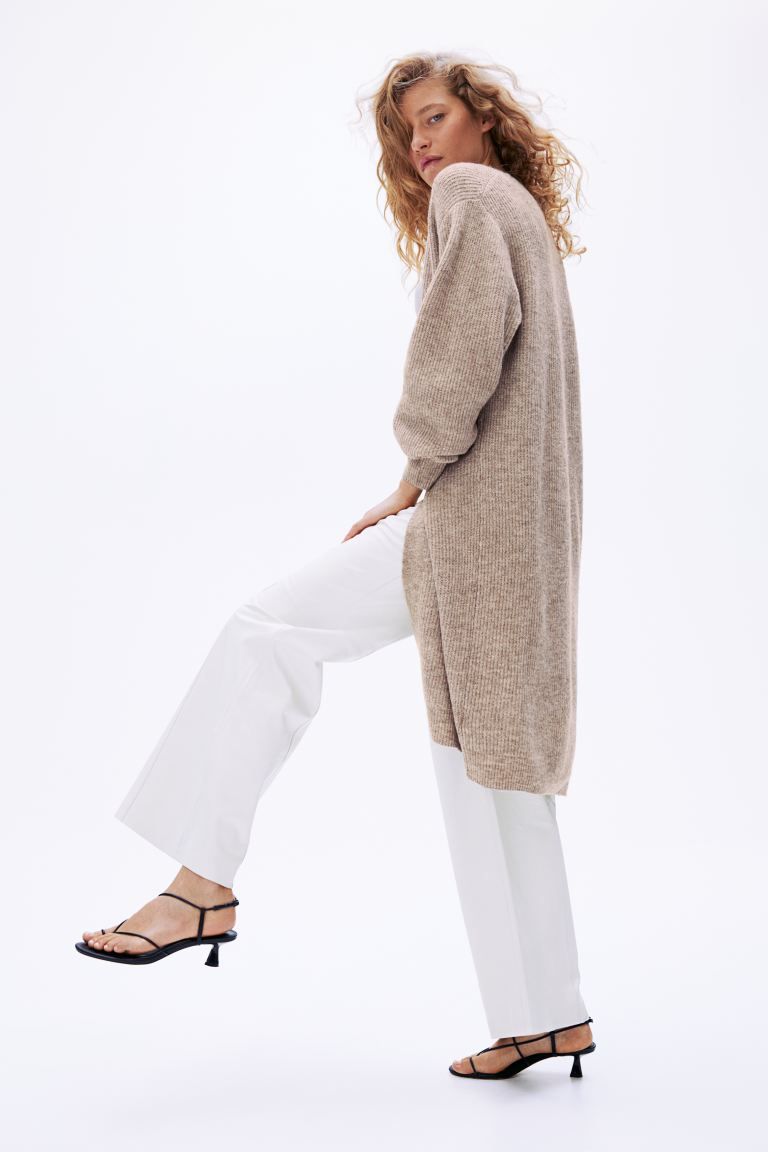 Long rib-knit cardigan | H&M (US + CA)