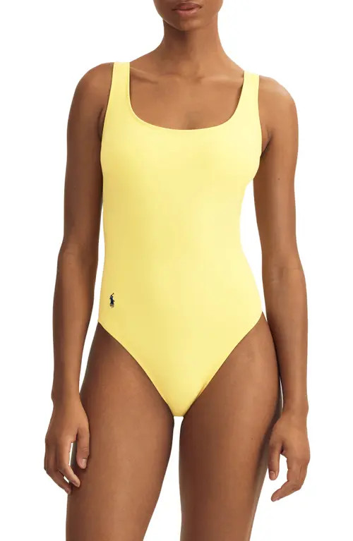 Polo Ralph Lauren Martinique One-Piece Swimsuit in Yellow at Nordstrom, Size Small | Nordstrom