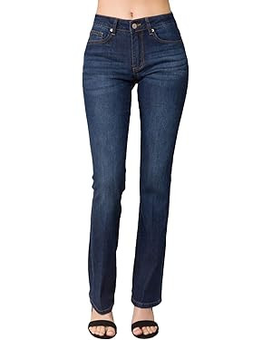 Design by Olivia Women's Sexy Stylish Flare Bell Bottom Slim Bootcut Jean | Amazon (US)