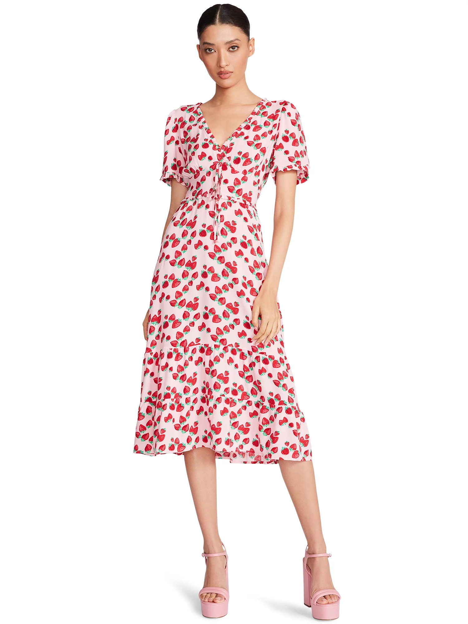 Luv Betsey By Betsey Johnson Women's Martina Midi Dress | Walmart (US)