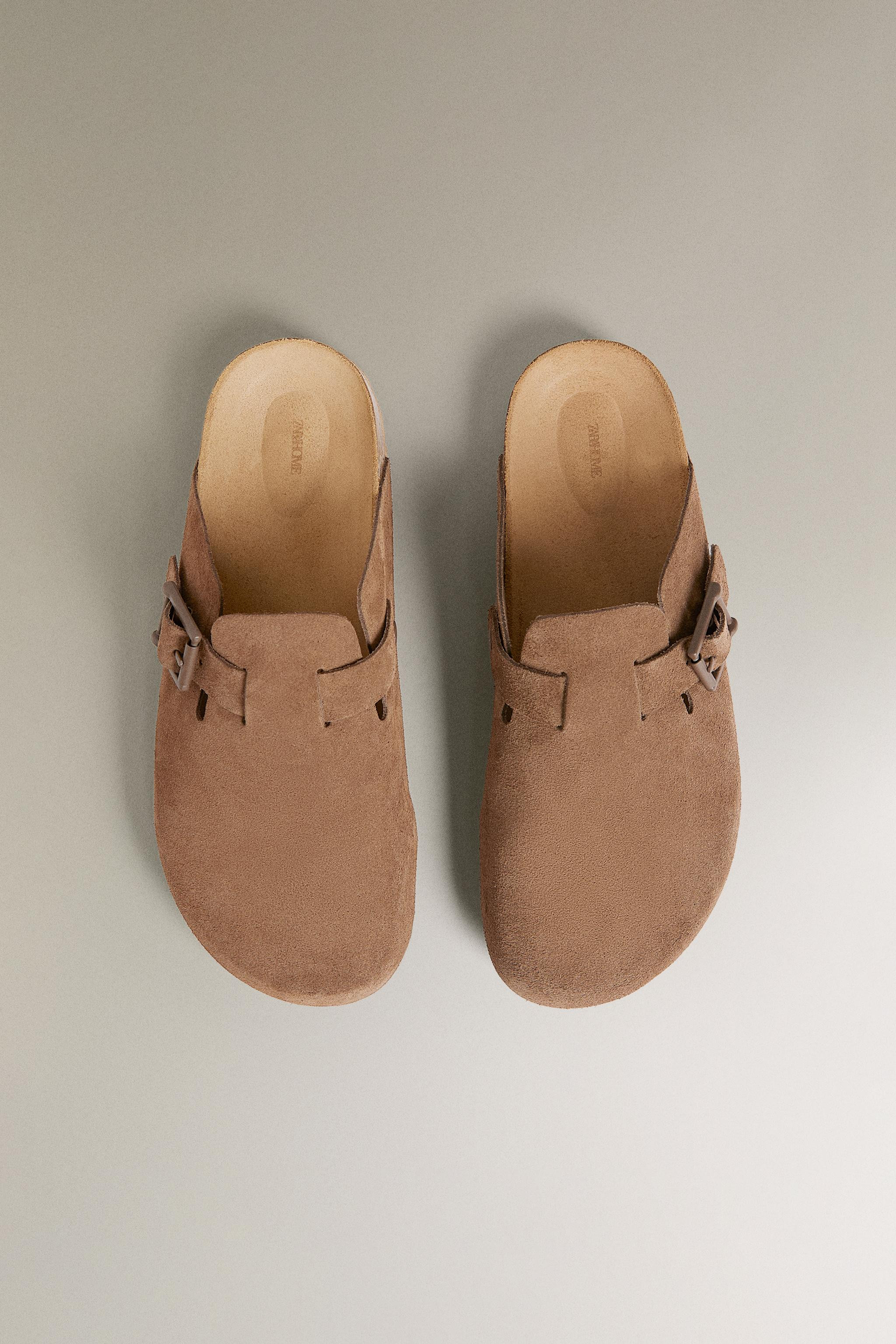 LEATHER CLOGS WITH BUCKLES | Zara UK