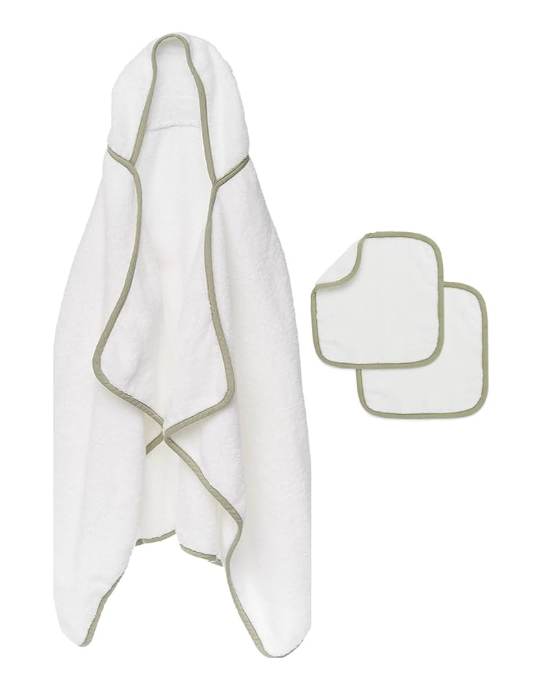 Lalo The Hooded Towel & Washcloth Set, 100% Organic Cotton, Soft on Sensitive Skin, Durable & Abs... | Amazon (US)