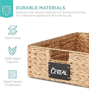 Best Choice Products Set of 4 16x12in Large Water Hyacinth Pantry Baskets, Woven Kitchen Organize... | Amazon (US)