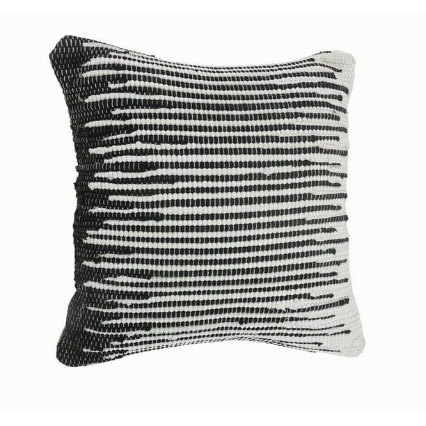 Ox Bay Geometric Striped Square Throw Pillow, 18 in., Black / White, Count per Pack 1 | Walmart (US)