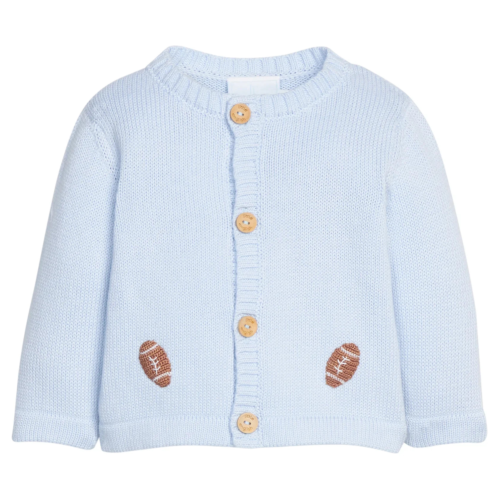 Little English Crochet Cardigan - Football | JoJo Mommy