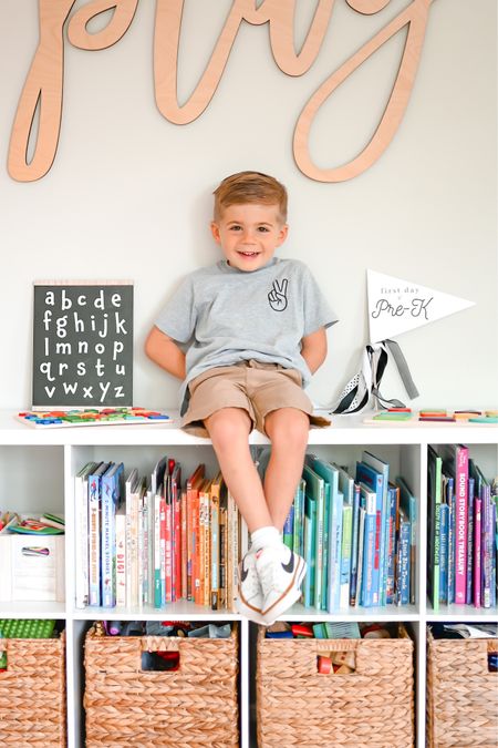 Back to school outfit, boy back to school outfit, first day of school outfit, boy first day of school outfit, casual boy outfit, back to school flag, playroom, playroom storage, playroom bookcase, playroom storage 

His shirt is from Smith & Saylor (@smithandsaylor) use code WILLIAM to save! 

#LTKfamily #LTKhome #LTKkids