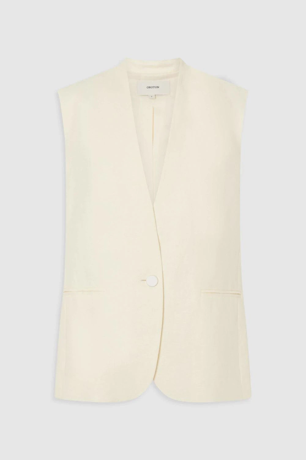 Back Detail Vest Soft Cream | Oroton