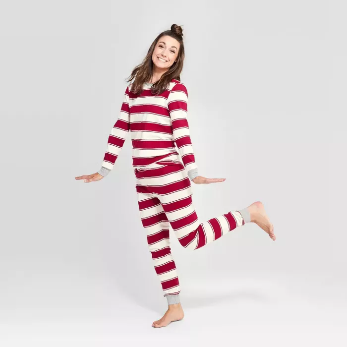 Burt's bees red rugby stripe pajamas hot sale