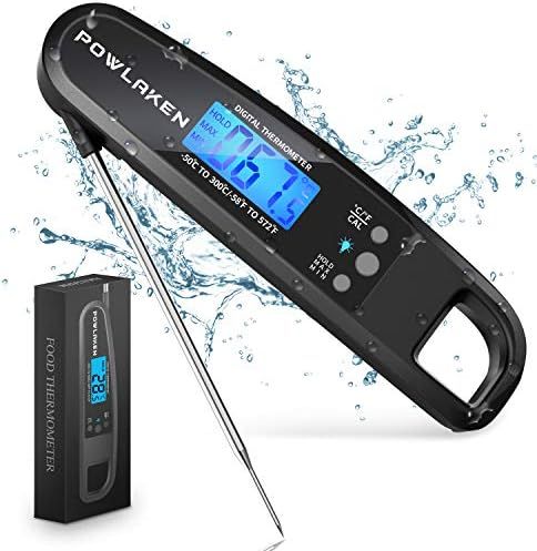 Powlaken Meat Food Thermometer for Grill and Cooking, Instant Read Waterproof Digital Kitchen The... | Amazon (US)