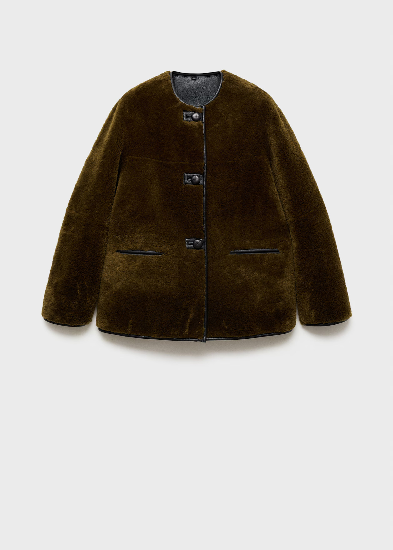 Fur-effect coat with appliqués | MANGO (US)