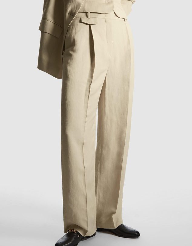 Wide Leg Pleated Linen Blend Trousers | THE ICONIC (AU & NZ)