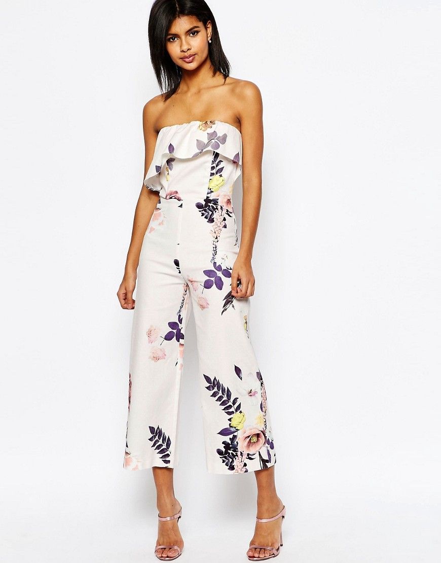 ASOS Occasion Floral Jumpsuit with Ruffle Detail - Multi | Asos ROW