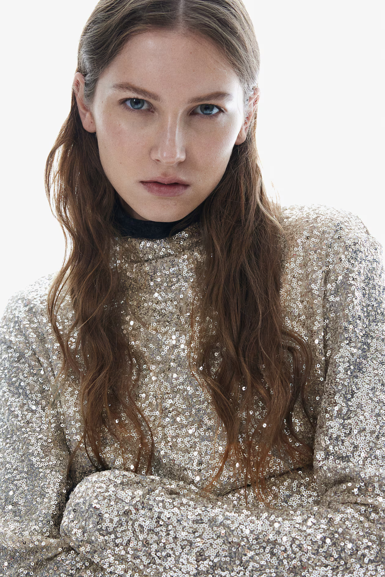 Sequined Mock Turtleneck Top | H&M (US + CA)