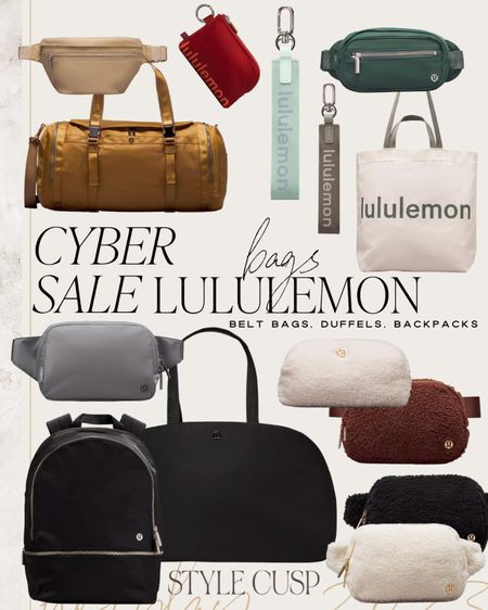 LULULEMON SALE - bags, belt bags, backpacks and duffel nagar all make great gifts 

#LTKCyberWeek #LTKsalealert