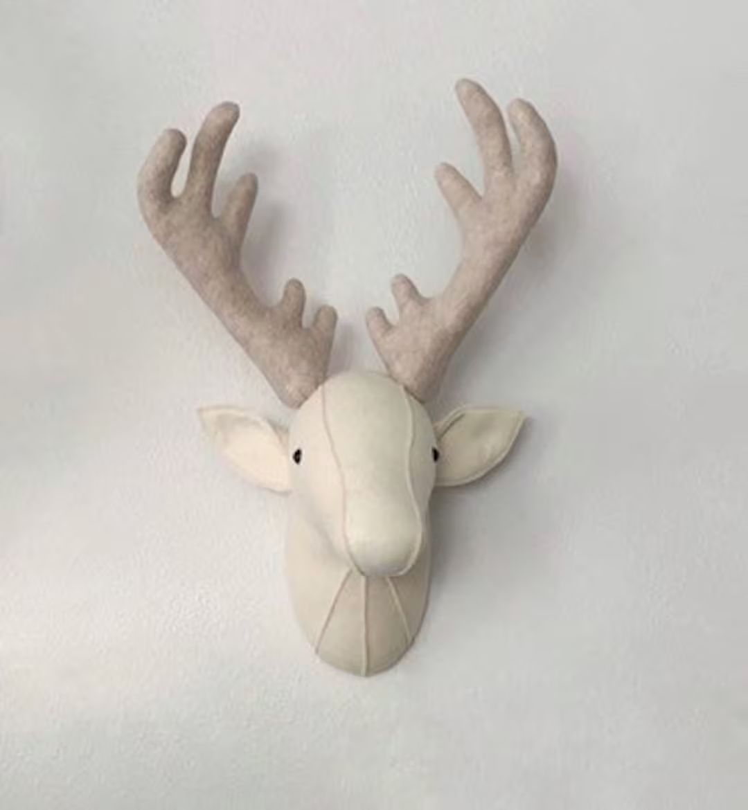 Deer Head Taxidermy / Felt Animal Head / Wall Decor / Baby - Etsy | Etsy (US)