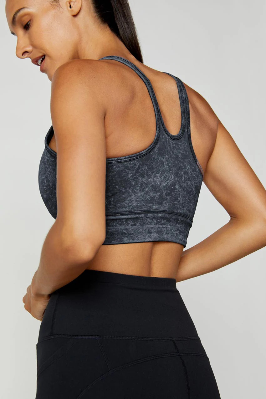 Kaori Vital Ruched Washed Medium Support Sports Bra | MPG Sport