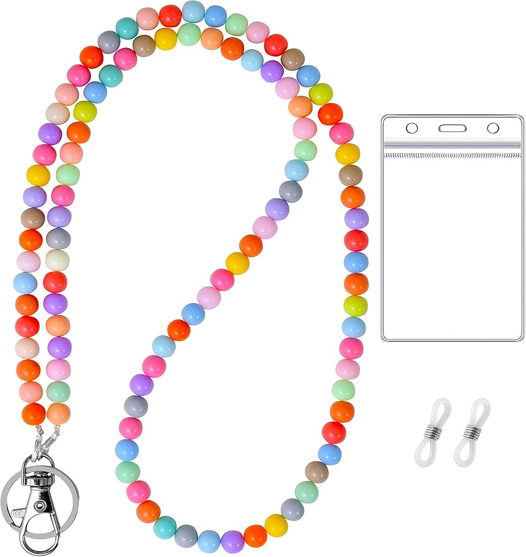 Beaded Lanyard for Women, Beaded Lanyards for ID Badges, Teacher Lanyard for Keys | Amazon (US)
