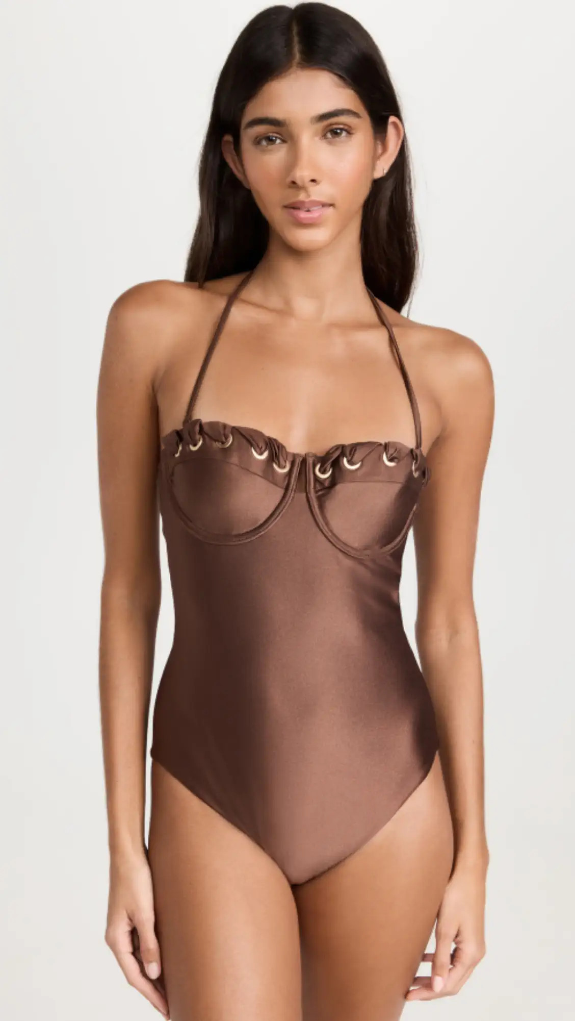 Devi Eyelette Balconette One Piece | Shopbop