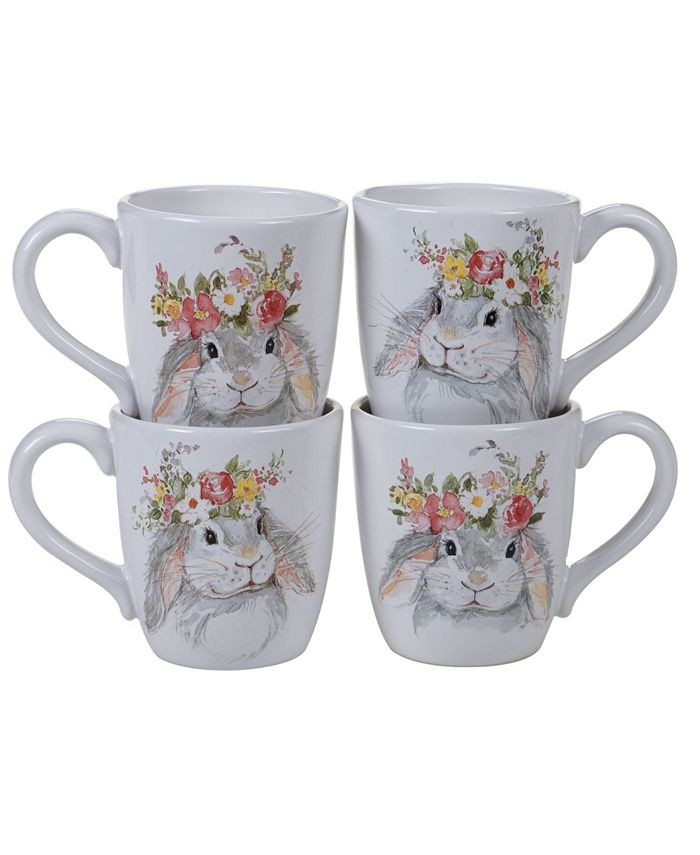 Certified International Sweet Bunny 4-Pc. Mug asst. & Reviews - Dinnerware - Dining - Macy's | Macys (US)