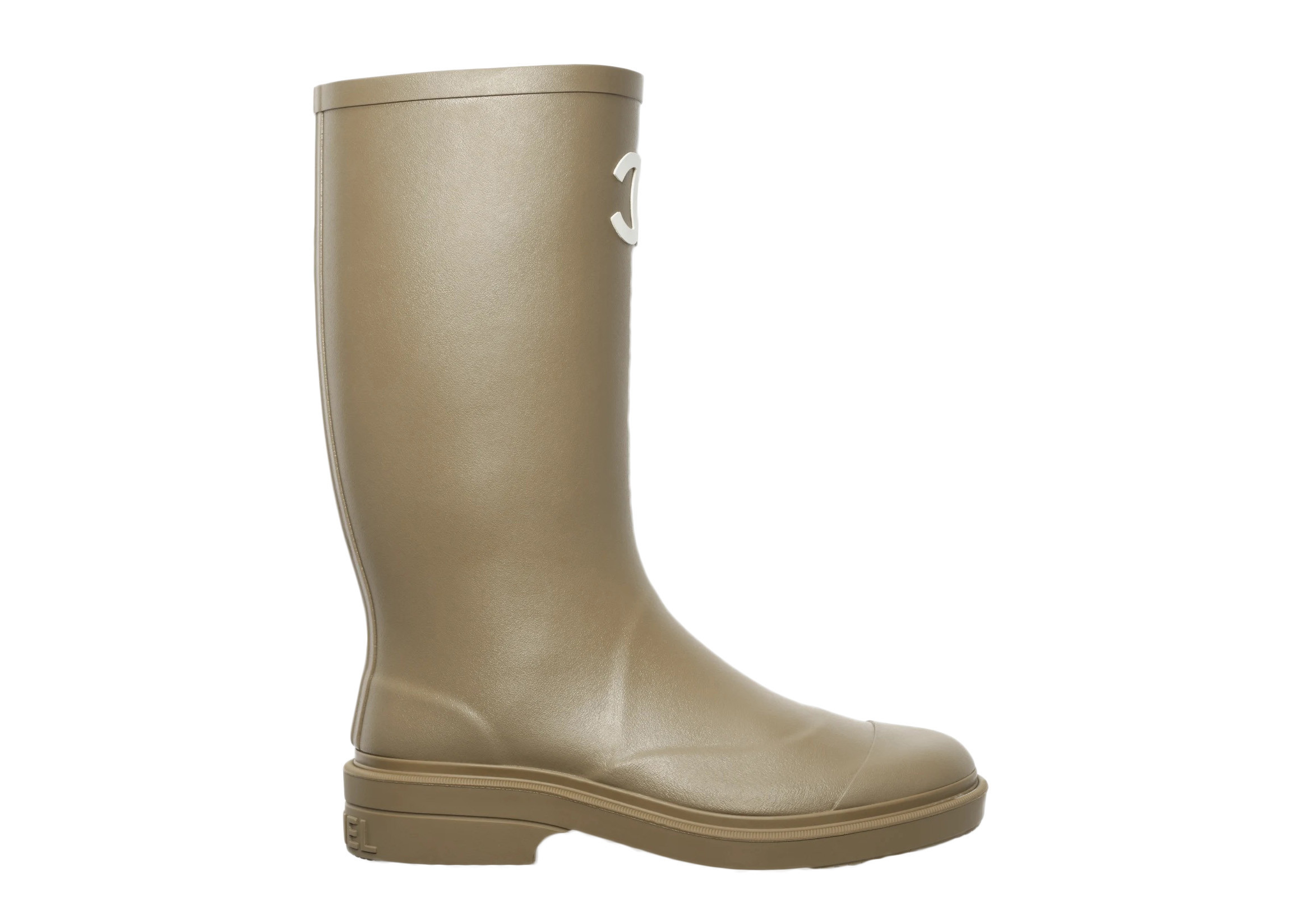 Women's Chanel Rubber Rain Boots Sneakers in Dark Beige | StockX