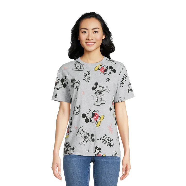 Mickey Mouse Juniors Graphic Print T- Shirt, Sizes XS-XXXL | Walmart (US)