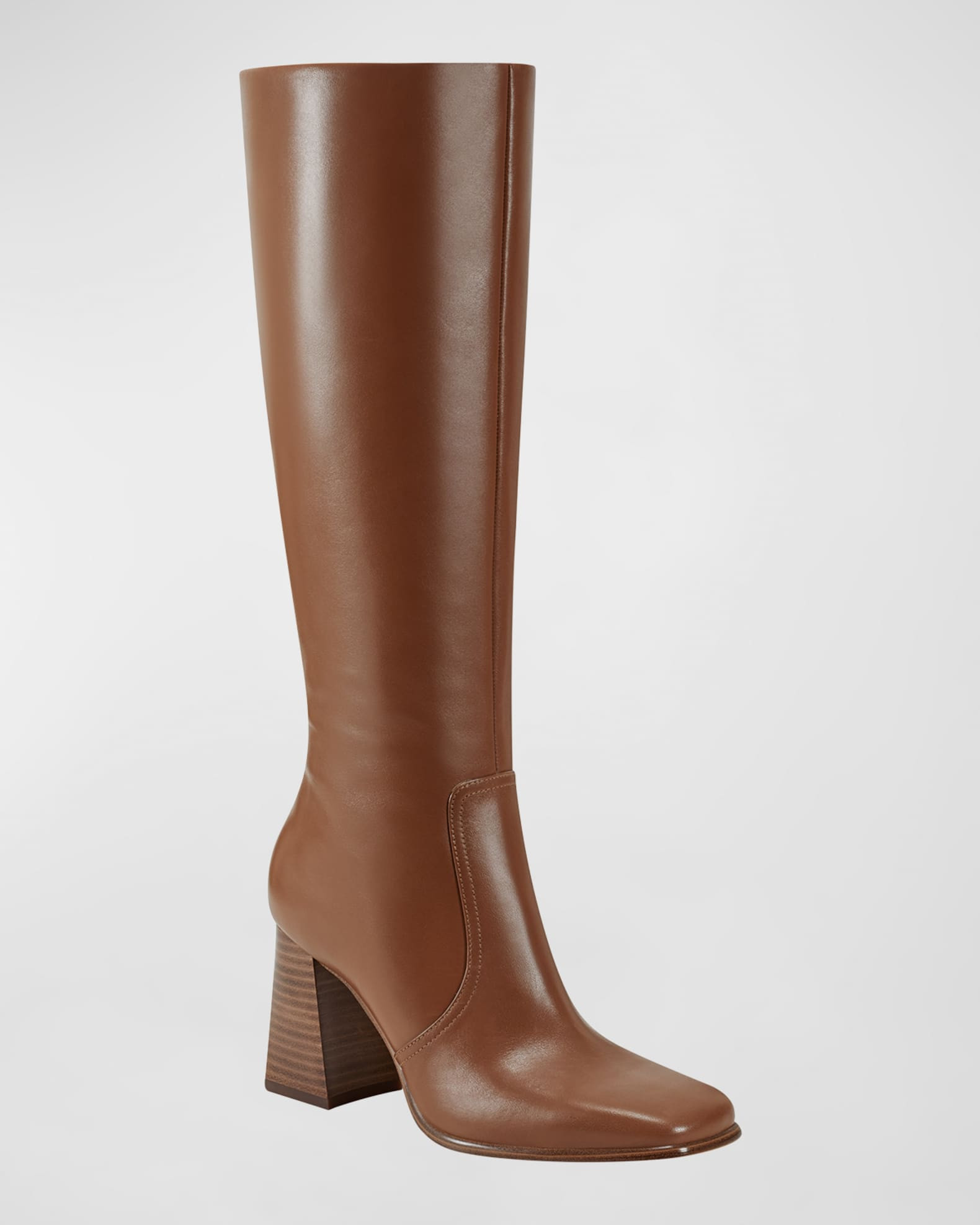 Dreeam Leather Block-Heel Tall Boots | Neiman Marcus