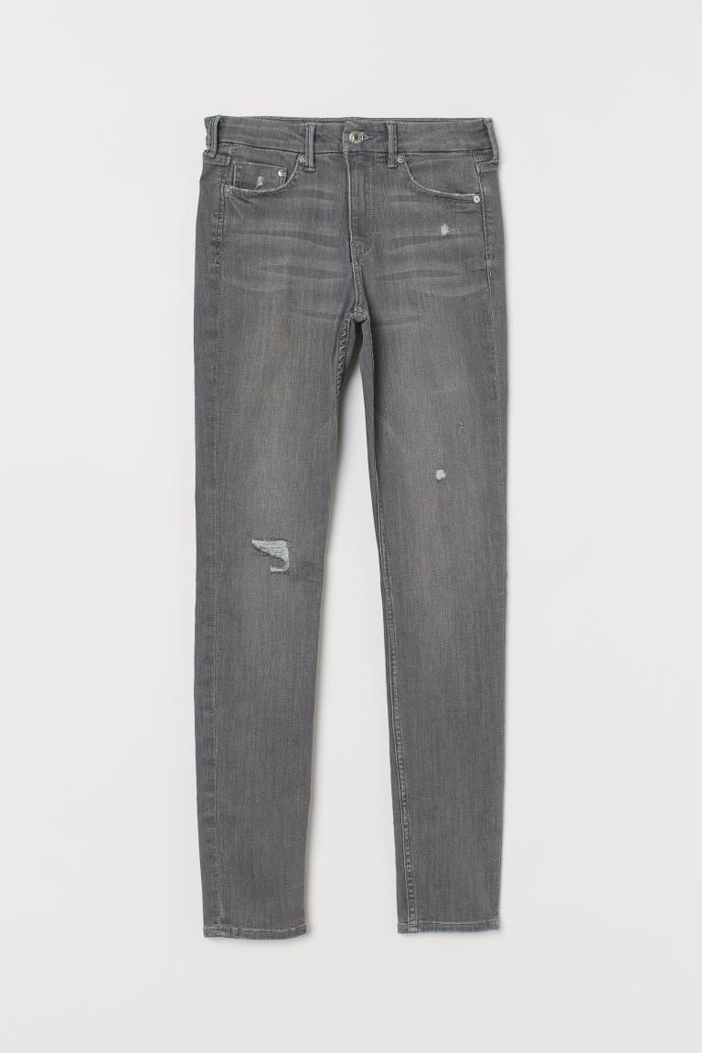 5-Pocket-Jeans aus stretchigem, gewaschenem Denim. Modell mit normaler Bundhöhe und extra schmal... | H&M (DE, AT, CH, DK, NL, NO, FI)